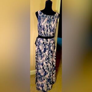 NWT Kay Unger Luisa Pleated Gown Blue Lavender size 8